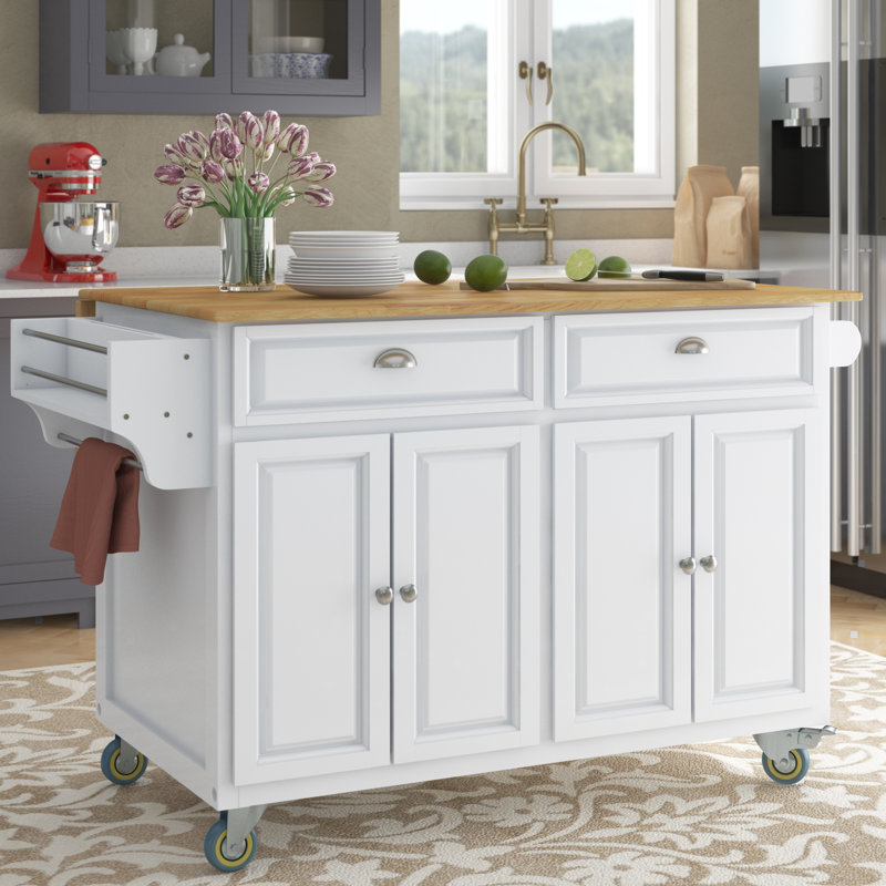 Winston Porter Beavercreek Rolling Kitchen Island & Reviews Wayfair.ca